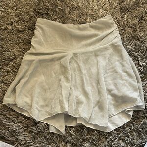 Silver Skirt with Flowy Design